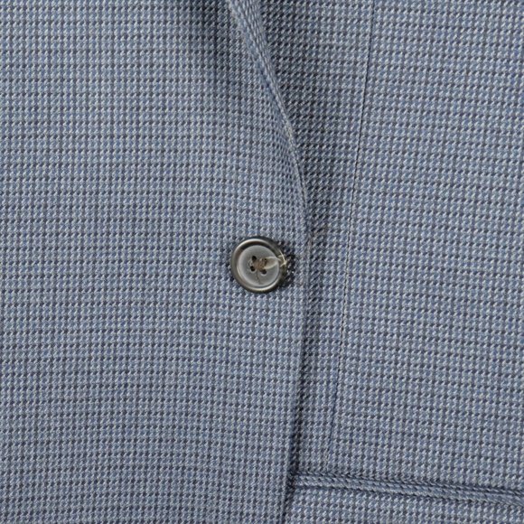 Chaps Blazer 38R Blue Geometric Two Button Double Vent Business Casual Formal - Picture 4 of 13